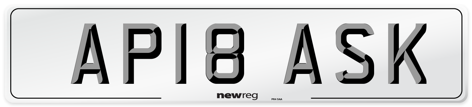 AP18 ASK Number Plate from New Reg